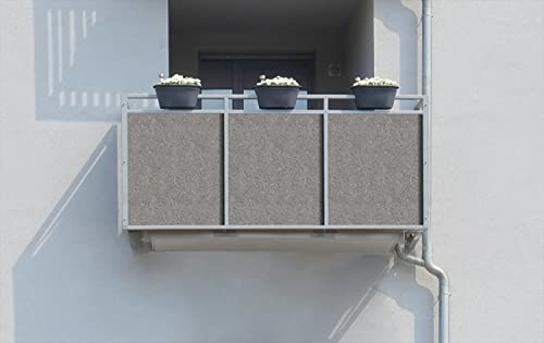 Wallario Balkonverkleidung, Sichtschutz, Windschutz, Meterware nach Maß - Motiv Muster Grauer Marmor Optik -Granit - marmoriert (Grundpreis: 27,95Eur/m)