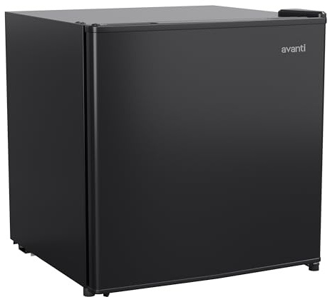 Avanti Mini Fridge Compact Refrigerator for Home Office or Dorm, Features Single Reversible Door Removable Shelf Manual Defrost and Adjustable Temperature Control, 1.6-Cu.Ft, Black