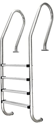 KCTOT Poolleiter Edelstahl Schwimmbad Leiter 3/4 Stufen Für Pool/Ponton, Schwimmbadleiter rutschfest Schwimmbad Mit Rutschfestem Pedal (Size : 4 Floors)