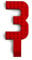Made Happy Number Cake Topper | Birthday Cake Toppers & Happy Birthday Decorations | Cake Toppers For Boys & Birthday Cake Decorations | Happy Birthday Cupcake Toppers & Cake Decorations | Red 3
