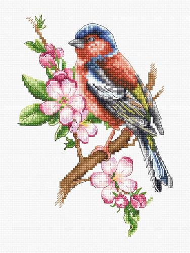 Luca-S Cross Stitch Kit Chaffinch Bird B1196