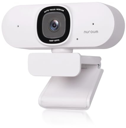 Nuroum V15AF 2K Webcam mit Mikrofon, Autofokus 1080P 60fps PC Kamera mit Mikrofon, 75°Weitwinkel/Rauschunterdrückung/Lichtkorrektur,HD Webkamera USB Plug&Play für Laptop/Desktop/Mac, für Zoom/Teams