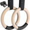 LIFERUN Gymnastics Rings Wooden Rings Gymnastics Rings 32mm, Olympic Gymnastics Rings with Grip Strap, Adjustable Buckle Straps and Markings, Rings Training for Full Body Workout