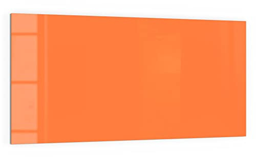 DEQORI Küchenrückwand Glas | Unifarben - Orange | 100x50 cm | Bad- oder Herd-Rückwand | Herdblende Spritzschutz für Küche & Badezimmer | moderne Deko für Fliesenspiegel