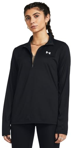 Under Armour Tech 1/2-Solid, T-shirt de sport respirant pour femme, T-Shirt manches longues avec col zippé