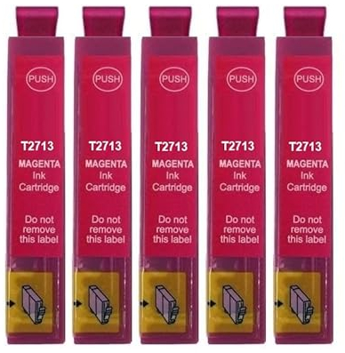 Inkpro 5 Druckerpatronen kompatibel mit Epson T2713, T27 XL Magenta für Workforce WF-3620, 3620, 3640, 7110, 7210, 7610, 7615, 7620, 7710, 7715, 7720