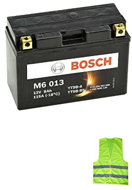 Kompatibel mit Yamaha YFM R Raptor 700 ab Baujahr 2006 bis 2022 Bosch Akku YT9B-BS M60130 Batterien 8AH Ampere 12V bereit für den Einsatz für Motorroller 150 x 70 x 105 mm