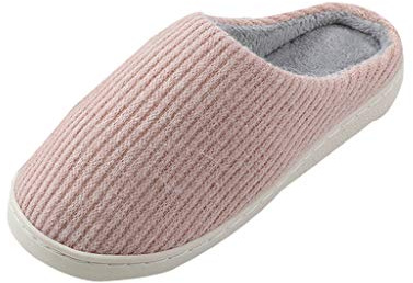 generico Pantofole da casa in morbido peluche di cotone caldo da uomo con fiocco da donna, da interno, per esterno Scarpe Pantofole (Pink, 40-41)