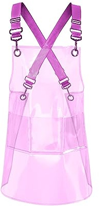 MagiDeal Transparente Schürze, öldichte Schürze, Kunst-Haarstylisten-Zubehör, Restaurant, angenehm zu tragen für Blumenladen, Bar-Farbschürze, ROSA 60 cm
