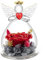 Qinqinxin Regalos del día de la madre para mamá, figura de ángel de rosa eterna, regalo para mamá abuela, flor eterna cúpula de cristal ángel, rosas infinitas, regalos para mujeres, regalos originales