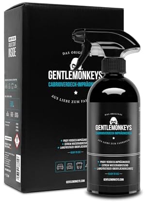 GENTLEMONKEYS Profi Cabrioverdeck Imprägnierer Auto (500ml) • Spezial Cabrio Imprägnierung • Bis zu 6 Monate wirksam • Wasser- & schmutzabweisend • Farbauffrischend • Biologisch abbaubar