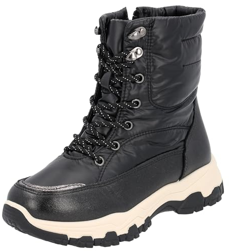 Palado Winterboots Damen Marettimo – bequeme Boots - warm gefütterte Stiefel - modische Winterstiefel Schwarz UK5,5 - EU38
