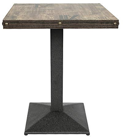Table de Bistro Café Bar Salle à Manger Repas Dîner Restaurant Maison Intérieur MDF, Table de Cuisine Planche de Bois + Pieds en Fer, (60 x 60 x 75 cm (Ancienne))