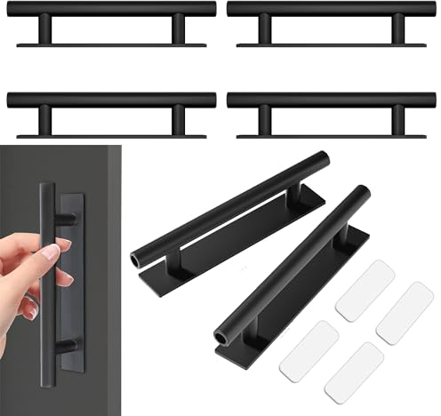 LIANGQI 6 Piezas Tirador Autoadhesivo para Puerta Corredera Plástico Tiradores Multiusos para Cajones de Armarios de Cocina Tirador Autoadhesivo Sin Taladrar para Puertas y Ventanas Cajoneras