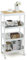 HOMASIS Carro Auxiliar con 3/4 Niveles, Carrito de Servicio con Ruedas y Bandeja extraíble, Carro Multiusos, Carro de Almacenamiento para salón, habitación, Oficina, 40x26x61/84cm, Blanco (4 Niveles)
