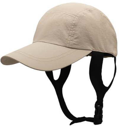 Huakunda Herren Surfmütze mit Kinnriemen Sonnenschutz Hut Outdoor UPF 50+ Trucker Hat Baseball Cap für Safari Garten Radfahren Kanufahren