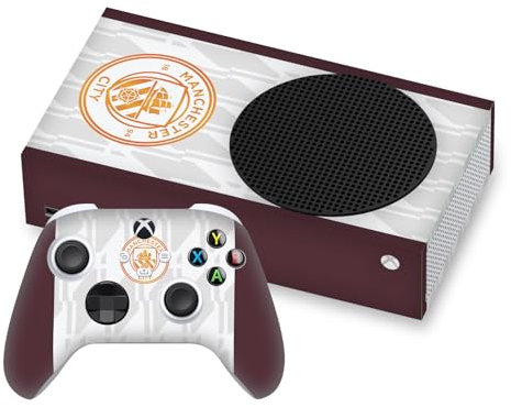 Head Case Designs Offizielle Manchester City Man City FC Away 2023/24 Bausatz Vinyl Haut Gaming Aufkleber Abziehbild Abdeckung kompatibel mit Xbox Series S Console and Controller Bundle