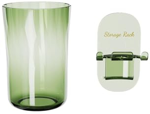 Zahnbürstenhalter, 2-in-1 Wandmontage ohne Bohren Zahnbürste Stand, Zahnputzbecherhalter Wand Mit Becher, Elektrischer Zahnbecherhalter, Selbstklebend Zahnbürste Rack Für Bad Küche (Grün)