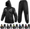 BYKR Wasserdichter Motorrad-Regenanzug für Damen und Herren, 2-teilig, atmungsaktiv und winddicht, Schutz vor nassem Wetter, Schwarz, 5X-Large
