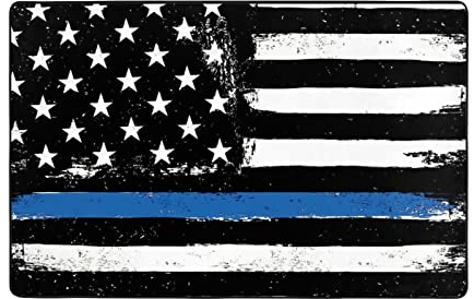 AUBKFELD Moderner Teppich, Motiv: USA-Flagge, bedruckt, 150 x 100 cm, Flanell, rutschfest, für Schlafzimmer, Wohnzimmer