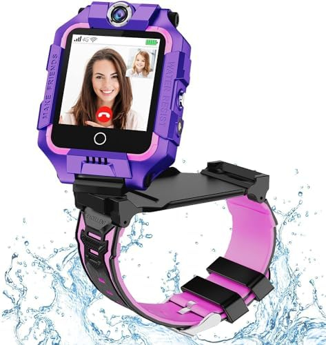 OKYUK 4G Reloj Inteligente Infantil GPS Rastreador GPS Múltiples Estilos de Escritorio para Elegir Llamadas Bidireccionales Competencia Imagen SOS WiFi Pantalla táctil Impermeable para 4-12 Niños y