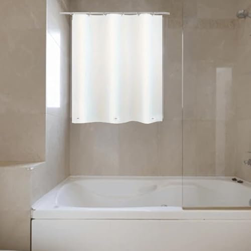 Arayarser Tenda da doccia in plastica PEVA, 61 x 91 cm, per finestra del bagno, doccia interna, resistente e impermeabile, in vinile, 61 x 91 cm (larghezza x altezza), colore: bianco
