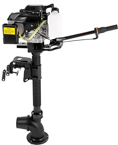 TESUGN Aussenborder Benzinmotor 4 PS 4-Takt 55cc, VierTakt Außenbordmotoren Benzinmotor Luftkühlsystem Bootsmotor Fischerboot Motor, Leistungsstarker Außenborder Bootsmotor CDI System