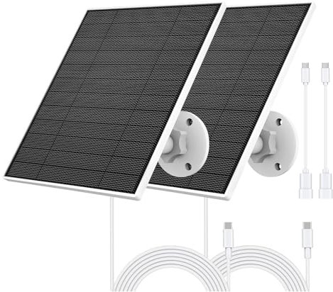 Panneau Solaire pour Caméra Eufy, 5W Chargeur Solaire pour Eufycam Compatible Avec Eufycam 3/3C/2/2C/2C Pro/E/E20/E40/L20/L40, Panneau Solaire pour Eufy Avec Port Usb-C, Adaptateur Micro Usb