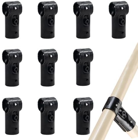 10 Stück T Rohrklemmen Verbindungs Rohrverbinder Endschienenklemme Edelstahl Ecke Beschlag passend für Außendurchmesser 28 mm Schwarz