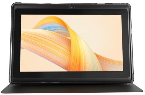 PEICHENG Android 12 Tablet 7, 4GB RAM 32GB ROM Tablets, Quad-Core 1.5GHz Processor, Dual Camera,1024 x 600 IPS Display Screen,512GB Expand, Tablet with Case, Black (Tablet with Case)