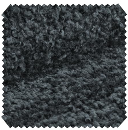 novely® ROLAND Kuschelweicher Bouclé-Polsterstoff - 560 g/m², Extra Volumen - Strapazierfähiger Möbelstoff - UV-Beständiger (7/8 Bezugsstoff - Pflegeleichte Meterware 1 lfm Farbe: 07 Dunkelgrau