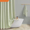 Hopomoon Tenda Doccia 180x180 cm Verde Rustico - Design Boho Chic con Righe Effetto Lino - Stile Country Vintage - 12 Ganci Inclusi