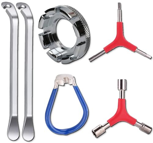 AHEJIOO Speichenschlüssel, Speichenschlüssel Fahrrad, Ausgestattet Mit Speichenspanner Und Universellem Werkzeughalter, Unerlässlich Für Radfahren Und Wartung