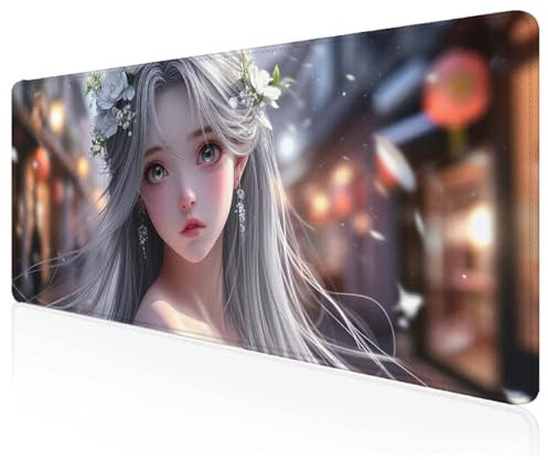 Tapis de Souris XXL 1200x600x3mm Gris,Grand Tapis de Souris Gamer Fille avec Base en Caoutchouc Antidérapant Extended Mousepad,pour Gamer,Pc et DéCoration de Bureau,Accessoire Bureau Z-33