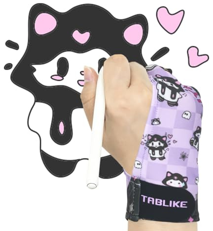 Drawing Glove for iPad, 3-Layer Palm Rejection Artist Glove(Size M, Purple) | Two Fingers Digital Art Glove for Drawing Tablet, iPad, Monitor Painting, Paper Sketching, Fits Right Hand and Left Hand
