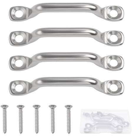 SPEEDWOX 4pcs Kayak Pad Eye Stainless Steel Boat Top PAD Eye Eye Straps Kayak Deck Loops Cooler Tie Down Battery Hold Down Marine Hardware for Kayak, Boat, Hanging Shade Sails, Canoe Rigging