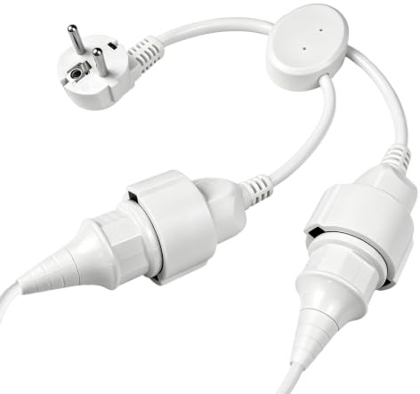 Doppelstecker für Steckdose(250V/16A), Doppelstecker, Weiß