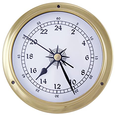 Sea-Club 24-Sunden-Uhr Nautik Messing Ø=12cm