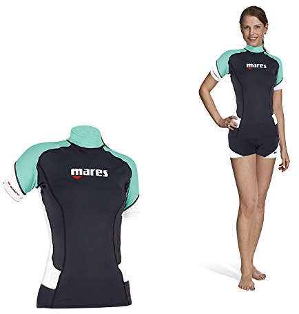 Mares Rash Guard Short Sleeve - She Dives, Maglia Protettiva da Mare a Manica Corta Donna, Multicolore, XL