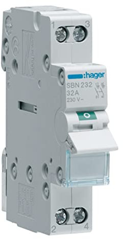 Hager - Inter Sectionneur bipolaire 230V 32A 2P - SBN232 - Hager - SBN232