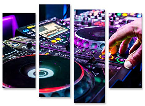 islandburner Bild auf Leinwand Dj Turntable Pult Disco Club Nachtclub Party Bilder Wandbilder Poster