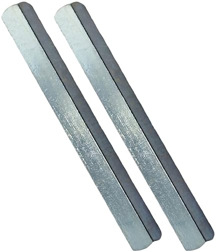 Universal Hardware 8mm x 60mm Door Handle Spindle Bar, Pack of 2 – Plain Square Solid Steel Replacement Spindle with Silver Zinc Finish for UPVC, Wooden & Composite Door Handles and Window Handles
