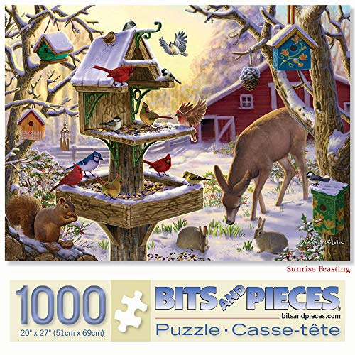 Bits and Pieces - 1000 Piece Jigsaw Puzzle for Adults 20 x 27 - Sunrise Feasting - 1000 pc Jigsaw by Artist Liz Goodrick Dillon