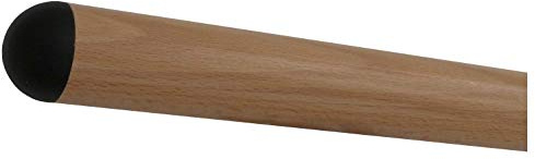 TIBU Buche Holz Handlauf Geländer 30-500cm mit schwarzen Endstücken Wandhandlauf Wand Treppe, Länge 900 mm / 90 cm / 0,9 m und Enden halbrunde schwarze Endkappe