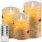 Nancia LED Candles with brich Effect Flickering Battery Operated Candles 4 5 6 Set of 3, 300 Hour Decorating Pillars,10-Key Remote Control with 24 Hour Timer Functio