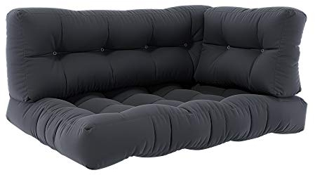 Vicco Palettenkissen Set Flocken, Outdoor Kissen, Graphit, 120 x 80 cm 3 Teile