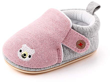Cheerful Mario Scarpine Primi Passi Prima Infanzia Pantofola per Neonato Suola Morbida Traspirante Rosa 6-12 Mesi