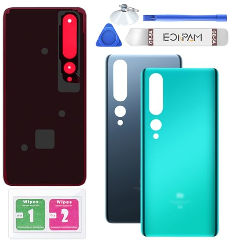Eonpam Akkudeckel für Xiaomi Mi 10 M2001J2G M2001J2I Grün | Backcover Original Qualität Rückseite Akkudeckel Rückseite Glas Back Glass Backcover Glas Reparatur Set.