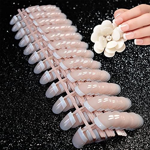 Künstliche Nägel, kurz, natürlich, 240 Stück, 12 verschiedene Größen, französisches Maniküre-Set, Natur, Nail Art Tip Decor, Werkzeug für künstliche Nägel und Zubehör