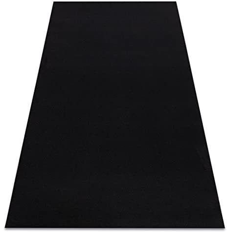 rugsx Teppich Antirutsch Rumba einfarbig schwarz 100x250 cm